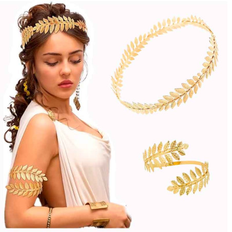 Juego de Accesorios Dios(a) Griego(a) Corona Completa hojas y Brazalete(s)