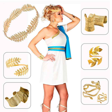 Juego de Accesorios Dios(a) Griego(a) Corona Completa hojas y Brazalet