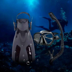 Equipo de buceo,mascara,snorkel y aletas para Adultos