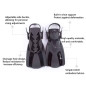 Equipo de buceo ,máscara de buceo, aletas buceo ML-XL, snorkel , para Adultos (Negro) Equipo de buceo ,máscara de buceo, aletas buceo ML-XL, snorkel , para Adultos (Negro)
