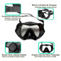 Equipo de buceo ,máscara de buceo, aletas buceo ML-XL, snorkel , para Adultos (Negro) Equipo de buceo ,máscara de buceo, aletas buceo ML-XL, snorkel , para Adultos (Negro)