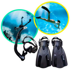 Equipo de buceo,mascara,snorkel y aletas para Adultos