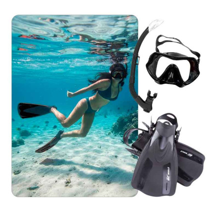 Equipo de buceo,mascara,snorkel y aletas para Adultos