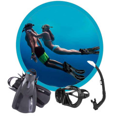 Equipo de buceo,mascara,snorkel y aletas para Adultos