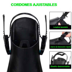 Equipo de buceo,mascara,snorkel y aletas para Adultos