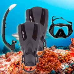 Equipo de buceo,mascara,snorkel y aletas para Adultos
