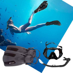 Equipo de buceo,mascara,snorkel y aletas para Adultos
