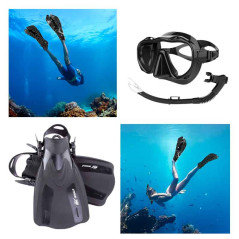 Equipo de buceo,mascara,snorkel y aletas para Adultos