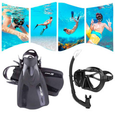 Equipo de buceo,mascara,snorkel y aletas para Adultos