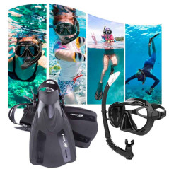 Equipo de buceo,mascara,snorkel y aletas para Adultos