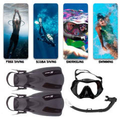 Equipo de buceo,mascara,snorkel y aletas para Adultos