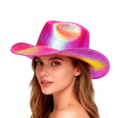 Accesorios Vaquera sombrero holografico+Lentes