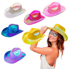 Accesorios Vaquera sombrero holografico+Lentes