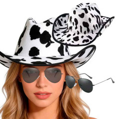 Sombrero estampado Vaquita +Lentes