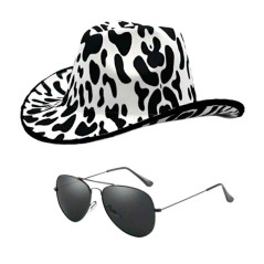 Sombrero estampado Vaquita +Lentes