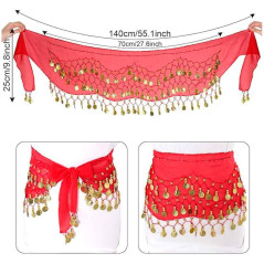 Juego de 3 accesorios Danza del Vientre (Falda, Pulsera, Vincha)