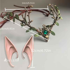 Orejas Elfa + Diadema hojas (pack 2uds)