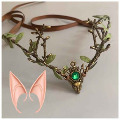 Orejas Elfa + Diadema hojas (pack 2uds)