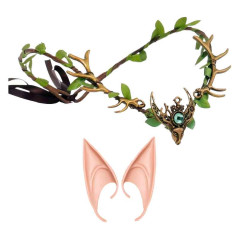 Orejas Elfa + Diadema hojas (pack 2uds)