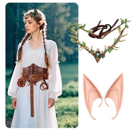 Orejas Elfa + Diadema hojas (pack 2uds)