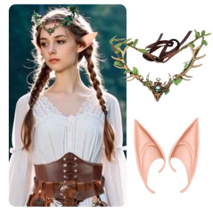 Orejas Elfa + Diadema hojas (pack 2uds)