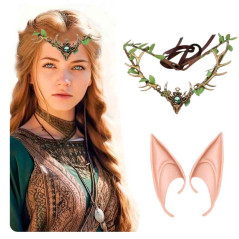 Orejas Elfa + Diadema hojas (pack 2uds)
