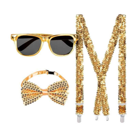 Kit de Accesorios Lentejuelas(tirantes,michi y Lentes)