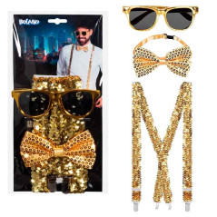 Kit de Accesorios Lentejuelas(tirantes,michi y Lentes)