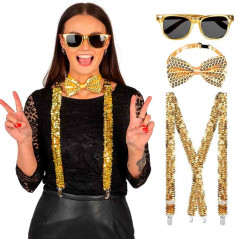 Kit de Accesorios Lentejuelas(tirantes,michi y Lentes)