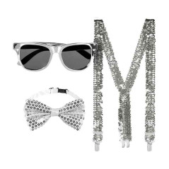 Kit de Accesorios Lentejuelas(tirantes,michi y Lentes)
