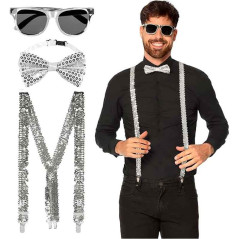 Kit de Accesorios Lentejuelas(tirantes,michi y Lentes)