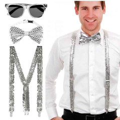 Kit de Accesorios Lentejuelas(tirantes,michi y Lentes)