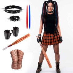 Juego de accesorios disfraz Harley Quinn