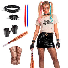 Juego de accesorios disfraz Harley Quinn