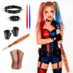 Juego de accesorios disfraz Harley Quinn