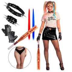 Juego de accesorios disfraz Harley Quinn