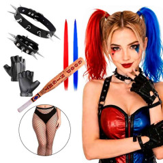Juego de accesorios disfraz Harley Quinn