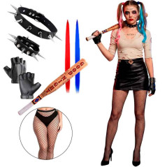 Juego de accesorios disfraz Harley Quinn
