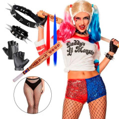 Juego de accesorios disfraz Harley Quinn