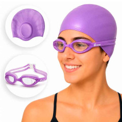 Lentes  Gravital Y Gorra De Natación Pack Protección Uv Antifog