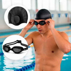 Lentes  Gravital Y Gorra De Natación Pack Protección Uv Antifog