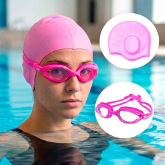 Lentes  Gravital Y Gorra De Natación Pack Protección Uv Antifog