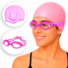 Lentes  Gravital Y Gorra De Natación Pack Protección Uv Antifog