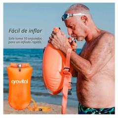 Contenido del Paquete  1 × Boya inflable con bolsa seca impermeable (c