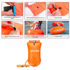 Contenido del Paquete  1 × Boya inflable con bolsa seca impermeable (c