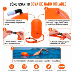 Contenido del Paquete  1 × Boya inflable con bolsa seca impermeable (c
