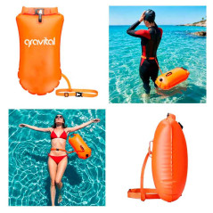 Contenido del Paquete  1 × Boya inflable con bolsa seca impermeable (c