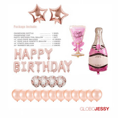 Kit o Pack de Globos Rosa Oro Nª3