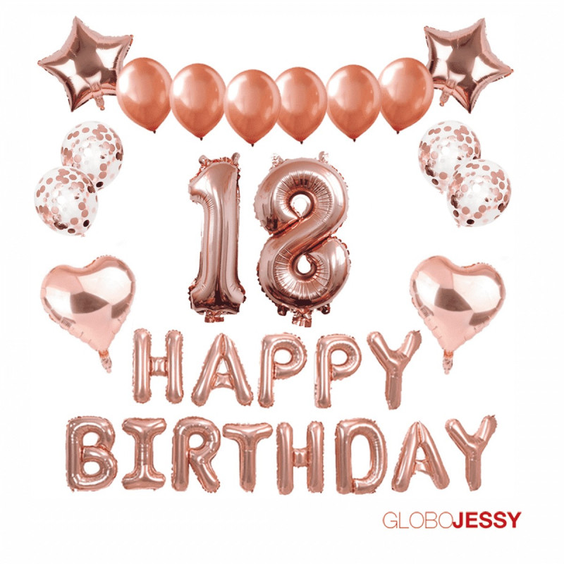 Kit o Pack de Globos Rosa Oro Nª4