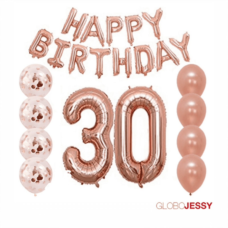 Kit o Pack de Globos Rosa Oro Nº 13